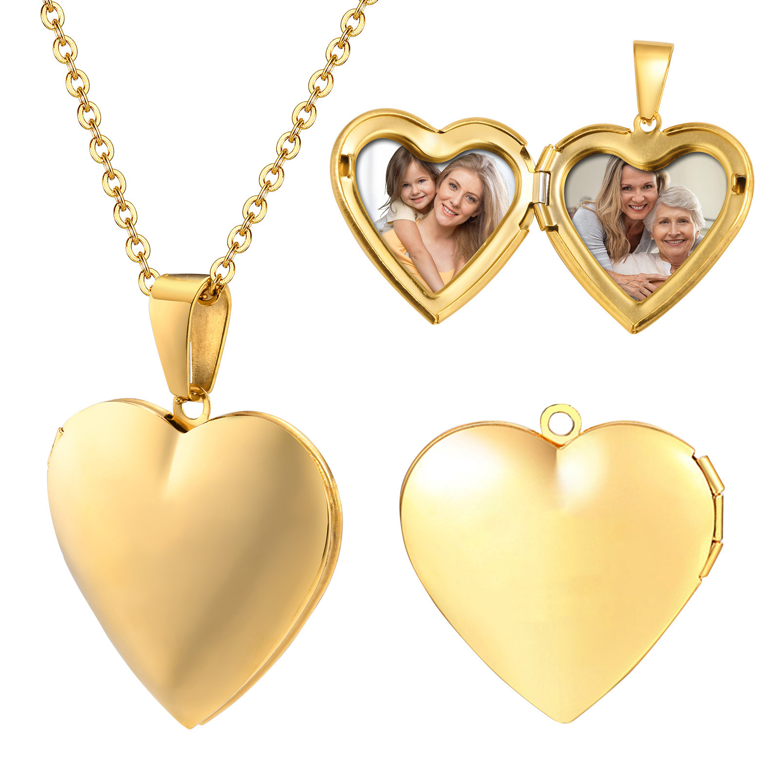 Roestvrij stalen sieraden hart - Heart Locket Necklace Photo recensie en prijs