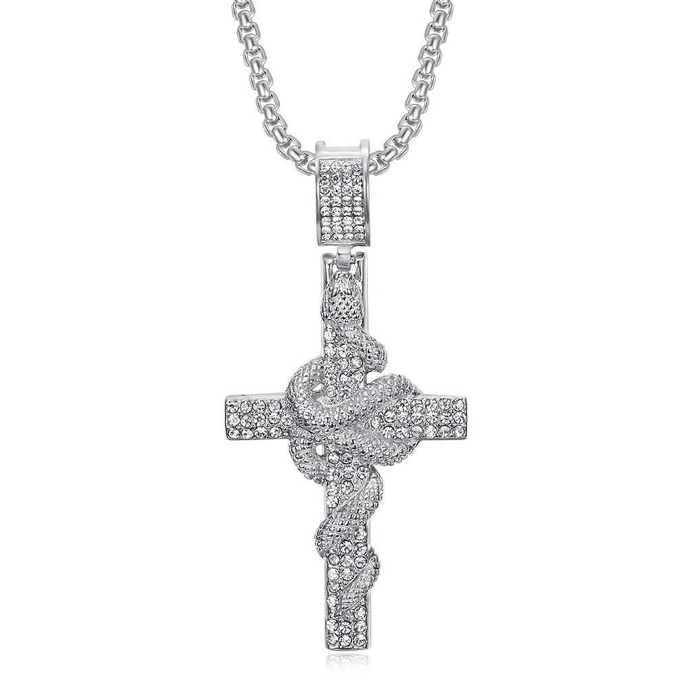 Slangpatroon gesneden roestvri - Cross Pendant Necklace Gold recensie en prijs