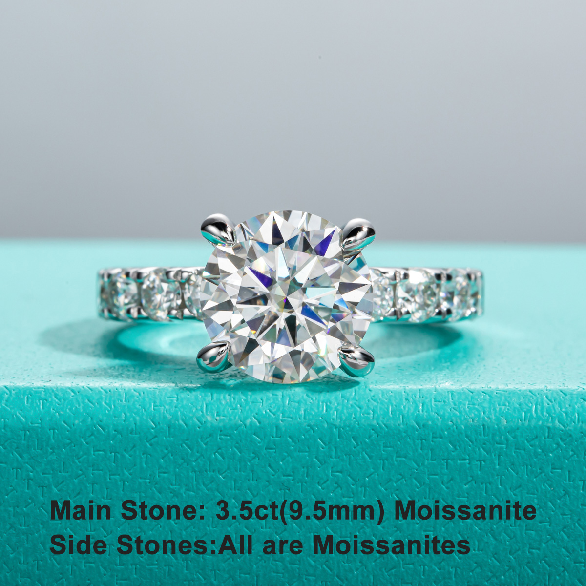 AnuJewel 4.3cttw D Kleur Moiss - Moissanite Engagement Ring 1 Carat recensie en prijs