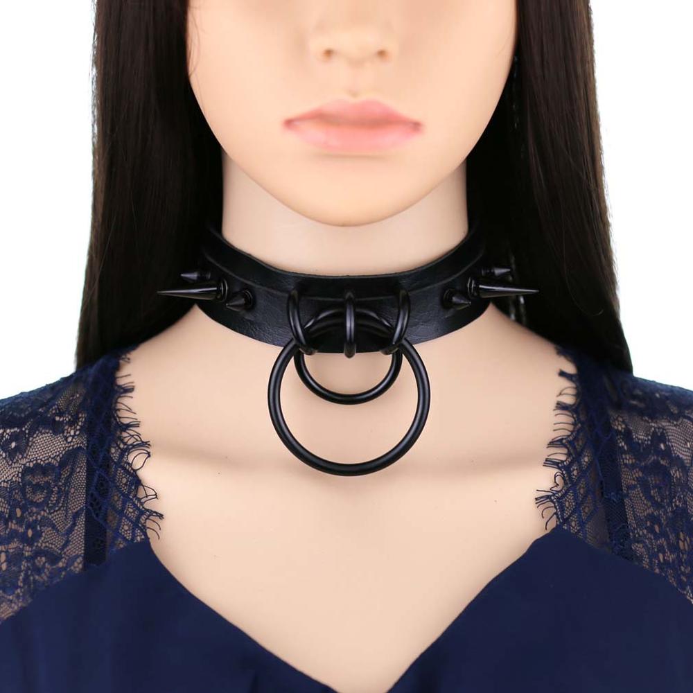 Zwarte Spiked Choker Goth Leer - Goth Punk Spike Choker recensie en prijs