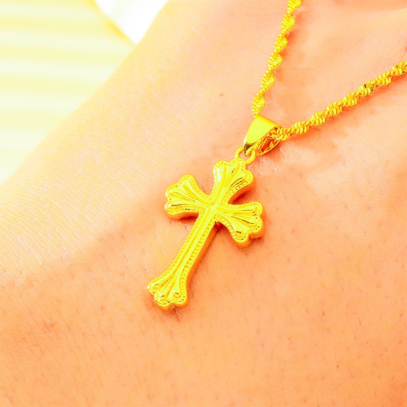 9999 24K echt gouden klassieke - Cross Pendant Necklace Gold recensie en prijs