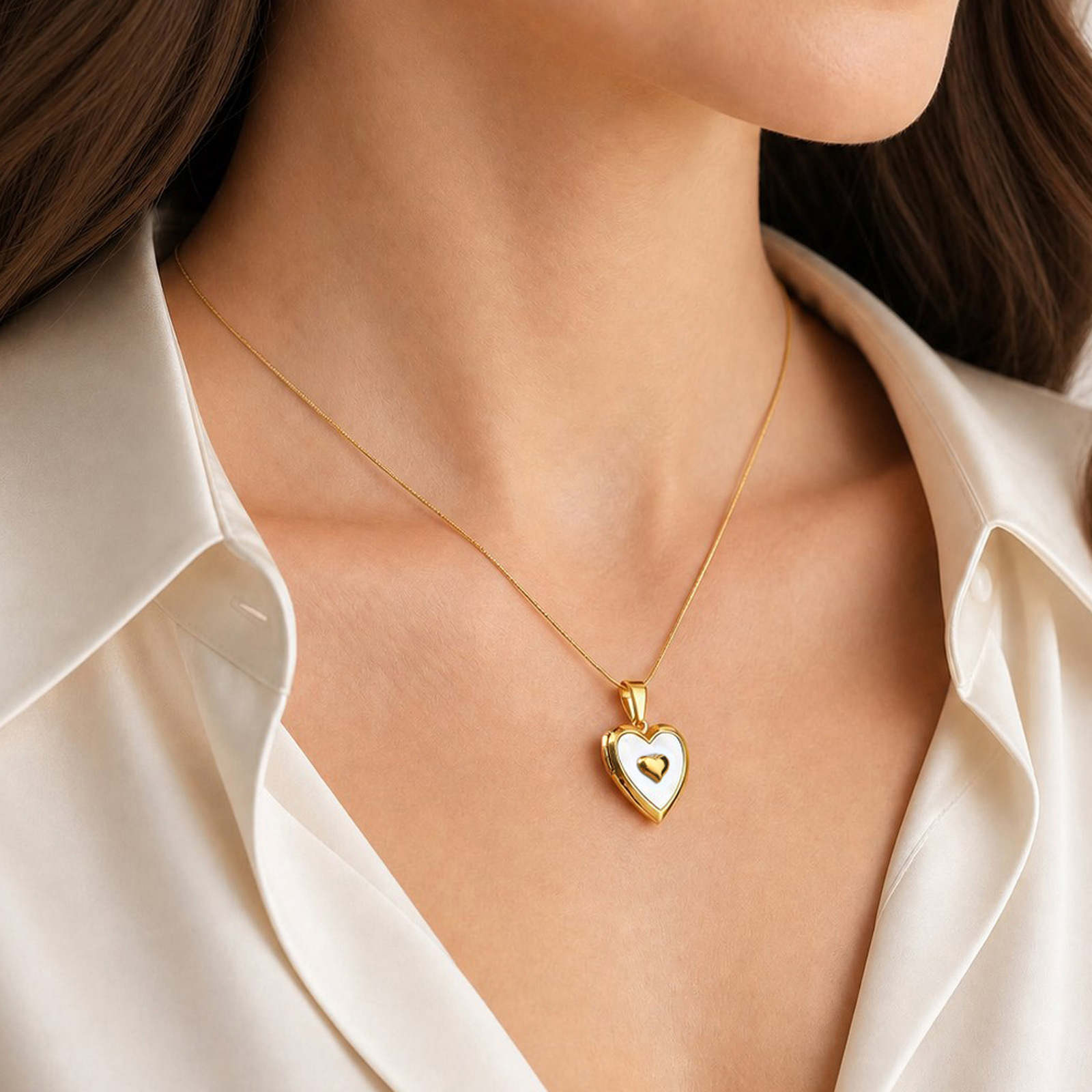 Gepersonaliseerde ketting met  - Heart Locket Necklace Photo recensie en prijs