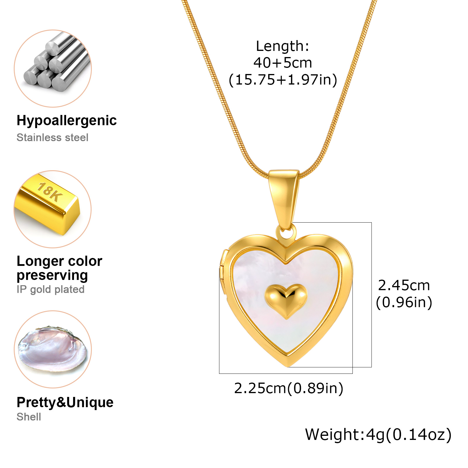 Gepersonaliseerde ketting met  - Heart Locket Necklace Photo recensie en prijs