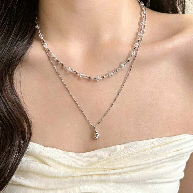 Nieuwe mode waterdruppel hange - Layered Pendant Necklace Aesthetic recensie en prijs