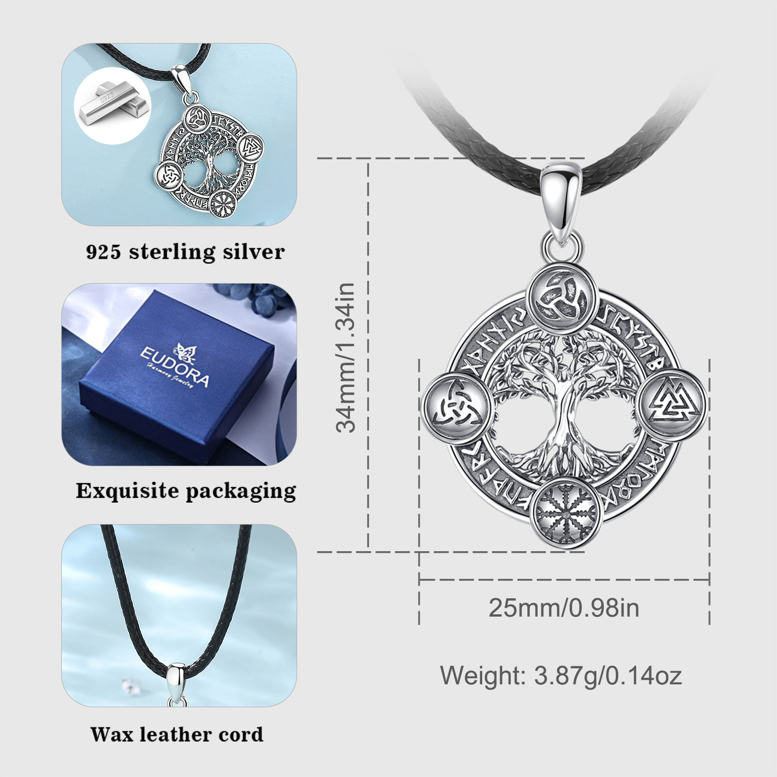 Eudora 925 Sterling Zilver Lev - 925 Sterling Silver Chain Necklace Men recensie en prijs