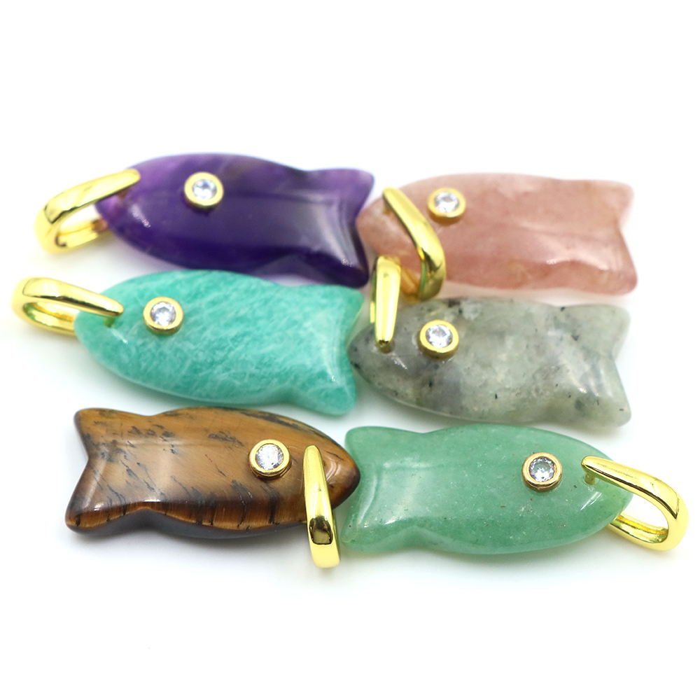 26mm Visvormige Natuurstenen H - Crystal Pendant Necklace Natural Stone recensie en prijs