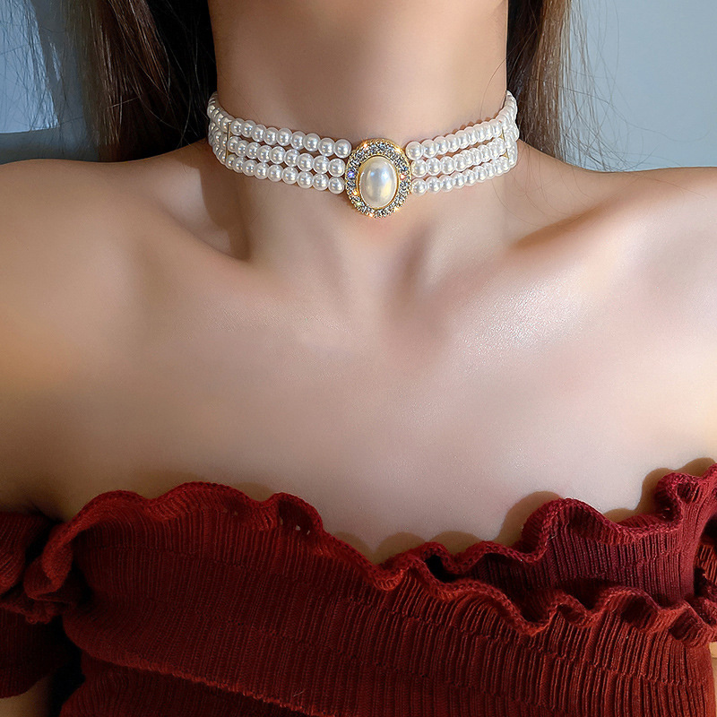 Luxe Vintage Drielaagse Imitat - Pearl Choker Necklace Vintage recensie en prijs